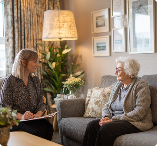 Emotional and psychological care for elderly residents with mental health issues.